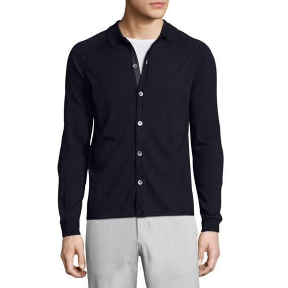 Theory Berner New Sovereign Collared Cardigan in Navy - sz XL - Picture 1 of 8